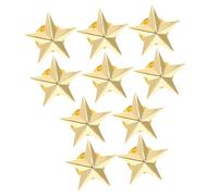 Abaodam Lot de 10 Badges Épingles Étoiles à 5 Branches en Alliage Doré, Petites Épinglettes Décoratives pour Accessoires de Vêtements, Fête et Jour du Souvenir, Insignes Pentagrammes