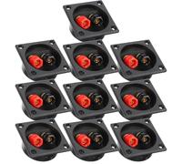 Abaodam Lot de 10 Borniers pour Haut-Parleur Auto 57x57 Mm, Connecteurs de Câble en Alliage de Zinc et Abs, Plaque de Borne Noire, Accessoire pour Caisson de Basses et Installation Audio