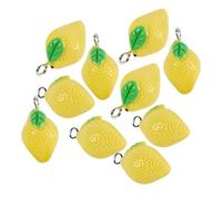 Abaodam Lot de 10 Breloques Citron en Résine Jaune pour Fabrication de Bijoux, Projet D'artisanat Créatif, Création de Bijoux et Présents DIY