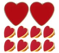 Abaodam Lot de 10 Broches en Alliage de Zinc de Cœur Rouge Épingle pour Vêtements Femme Accessoire Saint-Valentin pour Mariage Fête et Tenue Quotidienne Décoration Légère et Solide