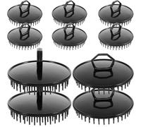 Abaodam Lot de 10 Brosses à Cheveux Massantes Portables en Plastique Trous de Séchage pour Exfolier et Stimuler la Circulation Sanguine du Cuir Chevelu
