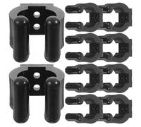 Abaodam Lot de 10 Clips Muraux pour Bâtons de Pêche en Plastique Résistant, Support de Rangement Moyen Format avec 20 Vis, pour Organisation et Fixation de Bâtons de Pêche et Queues de