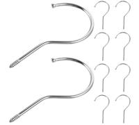 Abaodam Lot de 10 Crochets à Vis Robustes en Plastique Mat 10 Cm X 3,8 Mm, Multifonctions pour Cintres, à Suspendre et Rangement Mural, pour Bricolage Maison et Bureau