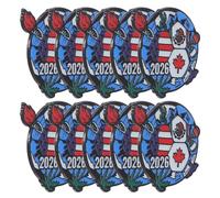 Abaodam Lot de 10 Épinglettes de Football en Métal 2026, Pin's en Émail Couleur Argentée, Badge Commémoratif pour Revers de Veste, Tenue Sportive ou Présent Souvenir D’équipe