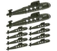 Abaodam Lot de 10 Maquettes de sous-Marins Militaires Miniatures en Plastique, Modèles de sous-Marins Marine pour Décoration de Bureau et Jeux Éducatifs