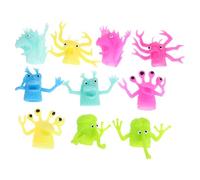 Abaodam Lot de 10 Marionnettes à Doigts Créatures en TPR Anti-déchirure, Couleurs Variées, Format Mini, pour Raconter des Histoires et Jeu de Rôle, pour Garçon et Filles et Moments