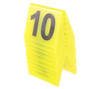 Abaodam Lot de 10 Marqueurs de Preuves en Acrylique Jaune, Numéros de Table 1 à 10 pour Décorations Fête Halloween, Accessoires Jeu Enquête Criminelle et Numéros de Table Mariage