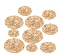 Abaodam Lot de 10 Mini Chapeaux de Paille Tressée Faits Main Tailles Variées Décoration Créative pour Poupées Projets DIY et Ornements Maison Style Fermier et Cowboy Authentique