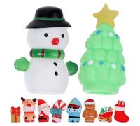 Abaodam Lot de 10 Mini Marionnettes à Doigts de Noël en Silicone Coloré, Jouets Préscolaires pour Garçon et Filles, Personnages Festifs pour Jeux Créatifs et Contes Familiaux