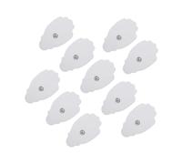 Abaodam Lot de 10 Patchs Électrodes de Physiothérapie Réutilisables en Silicone Blanc Souples et Compatibles Électrostimulateurs Standard Accessoires pour Soins Musculaires à Domicile