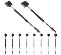 Abaodam Lot de 10 Peignes à Toilettage pour Petits Animaux, Double Embout Bois, Peigne Démêlant Doux pour Chiens et Chats, Brosse Anti-sécrétions Oculaires, Soin Précis Contour