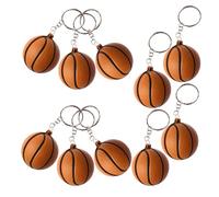 Abaodam Lot de 10 Porte Clef Ballon de Basket Miniatures en Alliage de Zinc et PU, Léger et Polyvalent pour Paquet et Paquet à Dos, pour Fêtes à Thème Sportif