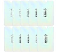 Abaodam Lot de 10 Protège-Cartes Anti-RFID en Aluminium Léger et Mince pour Cartes Bancaires et D'identité, Achats et Voyages d'affaires