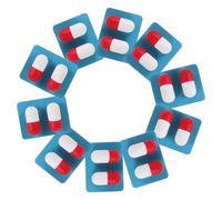 Abaodam Lot de 10 Set de Capsules de Docteur pour Garçon et Filles, Capsules en Bois Bleu, Accessoires Médicaux pour Jeux D’Imitation, Éducatif Stimulant Créativité et Apprentissage