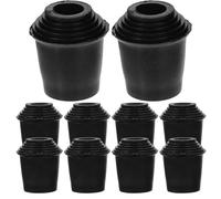 Abaodam Lot de 10 Set de Set de Manchons en Caoutchouc Antidérapants pour Pied de Grosse Caisse, Accessoires de Batterie Professionnels, Patins Noirs Résistants la Saleté, pour Musiciens