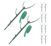 Abaodam Lot de 10 Set de Tuteurs Robustes pour Plantes D'intérieur Jardin, Supports en Plastique 2 Rouleaux de 2 M de Ruban Magique, Support pour Plante Monstera et Tiges Grimpantes,