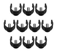 Abaodam Lot de 10 Set de Verrous à Goupille en C Antidérapants pour Cannes de Marche, Clips de Fixation Robustes en Acier et Plastique, Compatibles Tubes Ø25/28 Mm, Accessoires