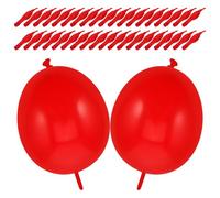 Abaodam Lot de 100 Ballons Rouges en Latex avec Queue pour Décoration de Fête, Résistants à L'éclatement, pour Anniversaire et Mariage