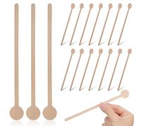 Abaodam Lot de 100 Bâtonnets à Café en Bois à Extrémités Arrondies, Agitateurs Sûrs et Lisses pour Thé, Crème et Boissons Chaudes en Cafés ou Autres Occasions Réutilisable