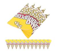 Abaodam Lot de 100 Sachets à Popcorn en Papier de Cône, Pratique pour Contenir Popcorn et Bonbons, pour Fêtes et Anniversaires, Matériau Papier Résistant