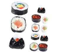 Abaodam Lot de 12 accessoires de photographie de sushis artificiels réalistes pour l'affichage et l'éducation avec motifs Nigiri Maki et Onigiri
