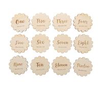 Abaodam Lot De 12 Cartes Pour Nouveau-né Panneau Dannonce De Naissance Mensuel En Bois Pour Bébé