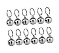 Abaodam Lot de 12 Clochettes Métalliques Argentées 16 MM pour Collier de Chien et Chat Petites Clochettes Résistantes aux Intempéries Pendentifs Légers pour Suivi et Dressage en