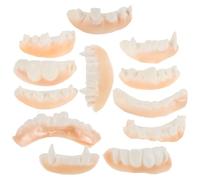Abaodam Lot de 12 Dents de Cosplay Halloween en Polymère Synthétique, Accessoires de Déguisement Vampire et Zombie, Fausses Dents Sournoises pour Fête Costumée, Présent Style Aléatoire
