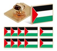 Abaodam Lot de 12 Épinglettes Drapeau Palestinien en Alliage Format Carré 25 X 18 CM Insignes Vestimentaires Décoratives pour Vestes Écharpes et Paquet Accessoires Palestiniens