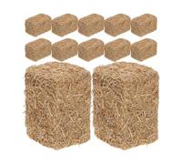 Abaodam Lot de 12 Mini Meules de Foin Décoratives 2X2X3 CM en Bois Naturel Accessoires Miniatures pour Maison de Poupée Décor de Ferme et Photographie Ornement Artisanal Réaliste pour