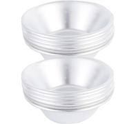 Abaodam Lot de 12 Moules à Tartelettes en Acier Inoxydable, Ronds, Résistants la Chaleur, Accessoires de Cuisson Multifonctions pour Pâtisserie, Cupcakes, Puddings, Maison et Restaurant