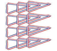 Abaodam Lot de 12 Rubans pour Médailles avec Crochets, Rubans aux Trois Couleurs Rouge Blanc Bleu, Cordons de Cou Multifonction pour Récompenses Sportives et Cérémonies Scolaires