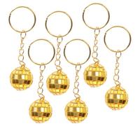 Abaodam Lot de 12 Set de Set de Porte-clés Boules Disco Rétro en Plastique Or, Décoration Polyvalente pour Intérieur de Voiture et Occasions Diverses, Style Chic Années 70