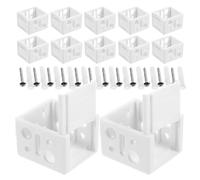 Abaodam Lot de 12 Set de Set de Supports de Stores Vénitiens Blancs 2,5 Cm à Fixation Plafond, Boîtier Profilé pour Rail Tête de Fenêtre, Kit Réparation avec Vis et Chevilles, pour Stores