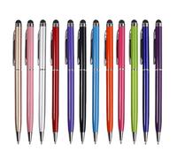 Abaodam Lot de 12 Stylets en Aluminium pour Tablette Tactile Capacitive, Stylo pour Écrire et Dessiner, Interaction Rapide, Facile à Transporter, pour Jeux et Mails Couleur Aléatoire