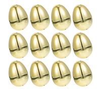 Abaodam Lot de 12 Œufs de Pâques Dorés en Plastique Ouvrables 6x4 Cm, Décorations de Fête Remplissables, Légers et Résistants, pour Chasse aux Œufs et Activités Manuelles de Pâques