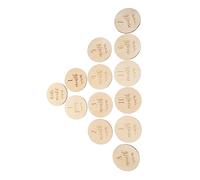Abaodam Lot de 13 Cartes Commémoratives en Bois Naturel pour Bébé, Cartes Mensuelles Gravées, Accessoires Photo pour Annonce Naissance, Présent Bébé, Couleur Bois Classique, Utilisation Studio Photo