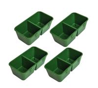 Abaodam Lot de 15 Gamelles pour Oiseaux en Plastique Vert, Double Compartiment Facile à Utiliser, Mangeoire pour Perruches et Petits Oiseaux en Cage