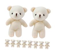 Abaodam Lot de 15 Mini Ours en Peluche Suspendus 11 Cm en Tissu Coton PP Solide, Décoration Adorable pour Porte-clés et Bagages, Figurines d'ours Miniatures pour Bricolage et Présents