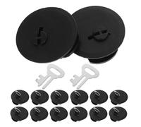 Abaodam Lot de 16 Bouchons de Tirelire avec Clé Couvercle Verrouillable Noir Accessoire de Sécurité pour Bocal à Monnaie Pièce de Rechange Pratique pour Protection des Économies