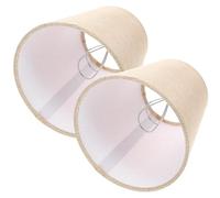 Abaodam Lot de 2 Abat-jour à Pince en Tissu Coloris Beige Clair, Forme Ronde Tambour, pour Plafonnier et Applique Murale, Accessoire Décoratif pour Salon, Salle à Manger et Bureau
