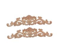 Abaodam Lot De 2 Appliques en Bois pour Porte D'Armoire Décoration Vintage Meubles Décoration D'Intérieur Décorations en Bois Décalcomanies en Bois Sculptées De Style