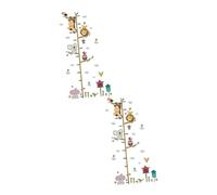 Abaodam Lot De 2 Autocollants Muraux Amovibles Pour De Garçon Et De Fille Tableau De Mesure De La Taille Des Animaux Thème Zoo Décoration De D'enfant