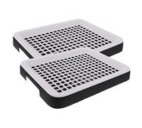Abaodam Lot de 2 Bacs à Litière Carrés en Plastique pour Lapin Hamster et Cochons d'Inde Toilettes pour Petits Animaux Design Anti-Renversement Apprentissage Propreté