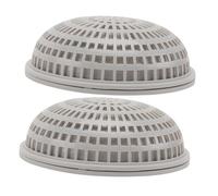 Abaodam Lot De 2 Bacs à Plantes Aquatiques en Plastique Blanc, Perforés Et Solide, Demi-sphériques, pour Décoration Et Reproduction Aquarium