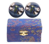 Abaodam Lot de 2 Balles de Massage Baoding en Émail 42Mm Bleu Panda Balles D’Exercice Mains pour Soulager la Fatigue Musculaire pour Fitness et Bien-Bureau ou à la Maison