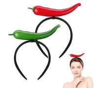 Abaodam Lot de 2 Bandeaux à Fruits, Déguisement de Fête, Coiffe Piment, Accessoire de Coiffure Légume, Maquillage, Lavage du Visage, Accessoires pour Hommes, Femmes, Enfants Et Adultes