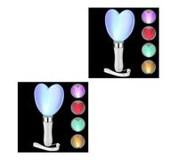 Abaodam Lot de 2 Bâtons Lumineux LED Multicolores en Forme de Cœur (15 Couleurs), Fonctionnant sur Piles, Compacts Et Portables, Parfaits pour Les Concerts Et Les Fêtes.