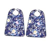 Abaodam Lot de 2 Bavoirs pour Adultes Imperméables en Polyester, Grosse Surface Ajustable, Bavoir Anti-salive et Ramasse-miettes, Usage Quotidien et Repas pour Personnes Âgées, Protection