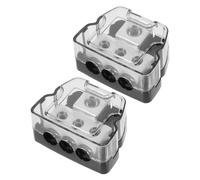 Abaodam Lot de 2 Blocs de Distribution d'alimentation pour Amplificateur Audio Voiture, Boîtier de Masse Compact, Compatible Véhicules Particuliers et Utilitaires, Accessoire Audio